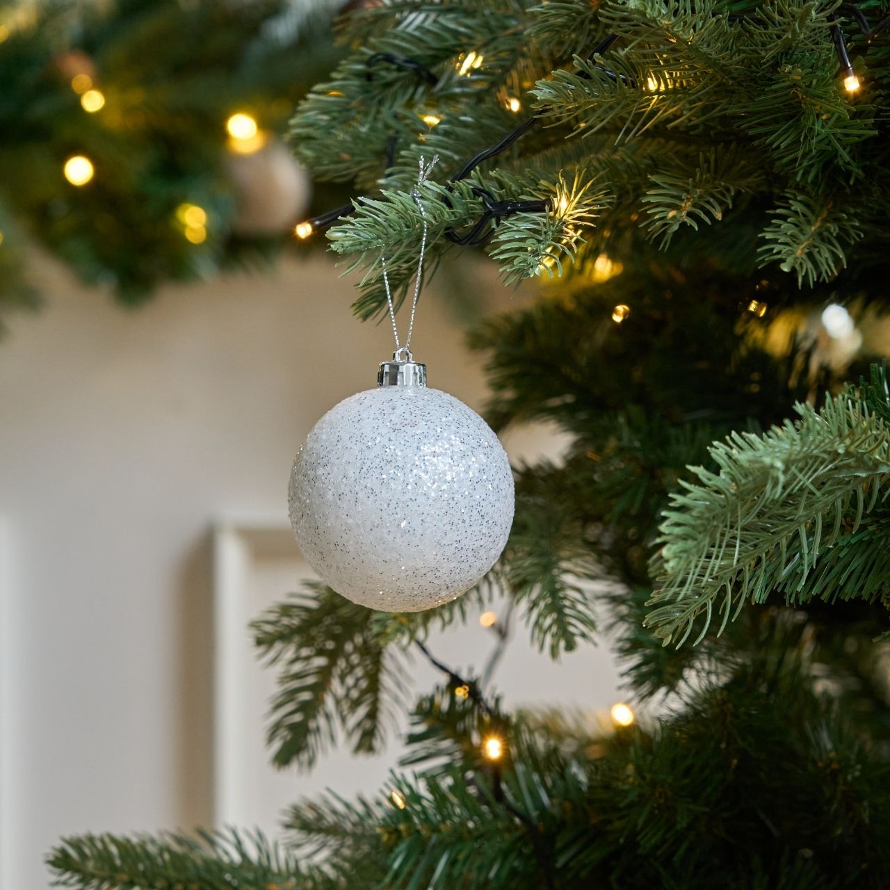 Weihnachtskugeln mit Schnee, 4 Stk.